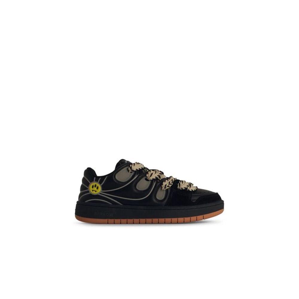 Barrow 'Skate' Black Leather Sneakers Men